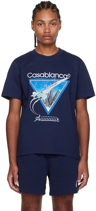 Photo: Casablanca Navy 'Aiiiiir' T-Shirt