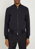 Lardini Wool Bomber Jacket Navy