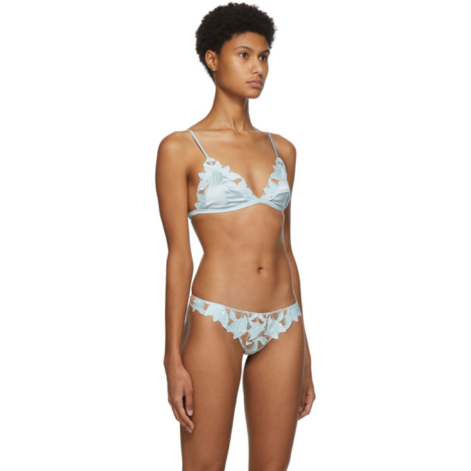 Fleur du Mal Blue Lily Triangle Bralette Fleur du Mal