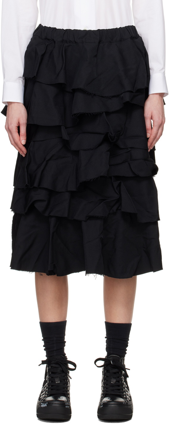Black Comme des Garçons Black Tiered Midi Skirt