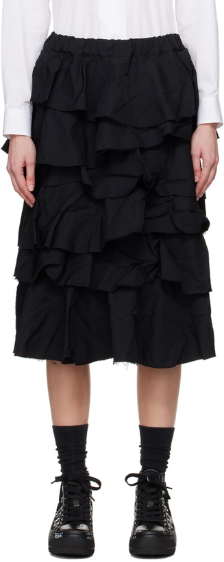 Photo: Black Comme des Garçons Black Tiered Midi Skirt