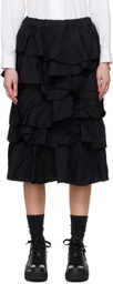 Black Comme des Garçons Black Tiered Midi Skirt