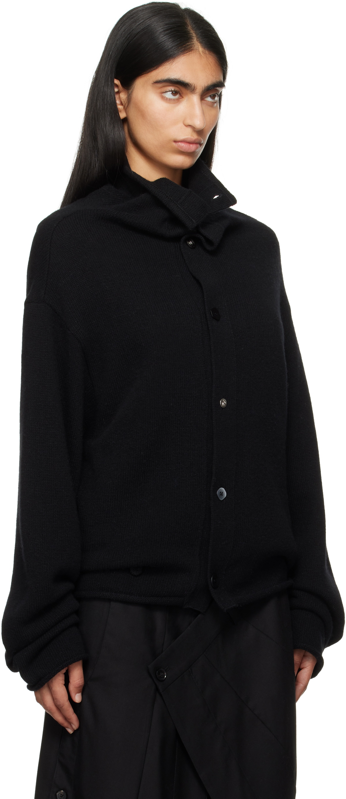 ADER error Black Mohair Cardigan