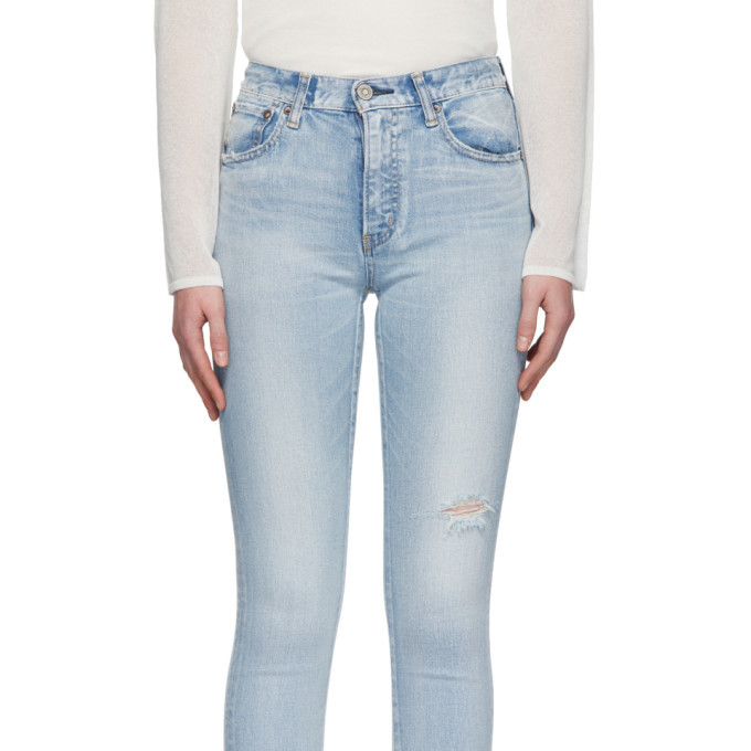 Moussy Vintage Blue Hillrose High-Waisted Skinny Jeans