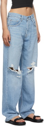 Grlfrnd Blue Bella Low Rise Boyfriend Jeans