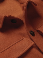 LARDINI - Convertible-Collar Cotton-Corduroy Shirt Jacket - Orange