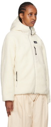 TAION Gray & Off-White Hooded Reversible Down Jacket