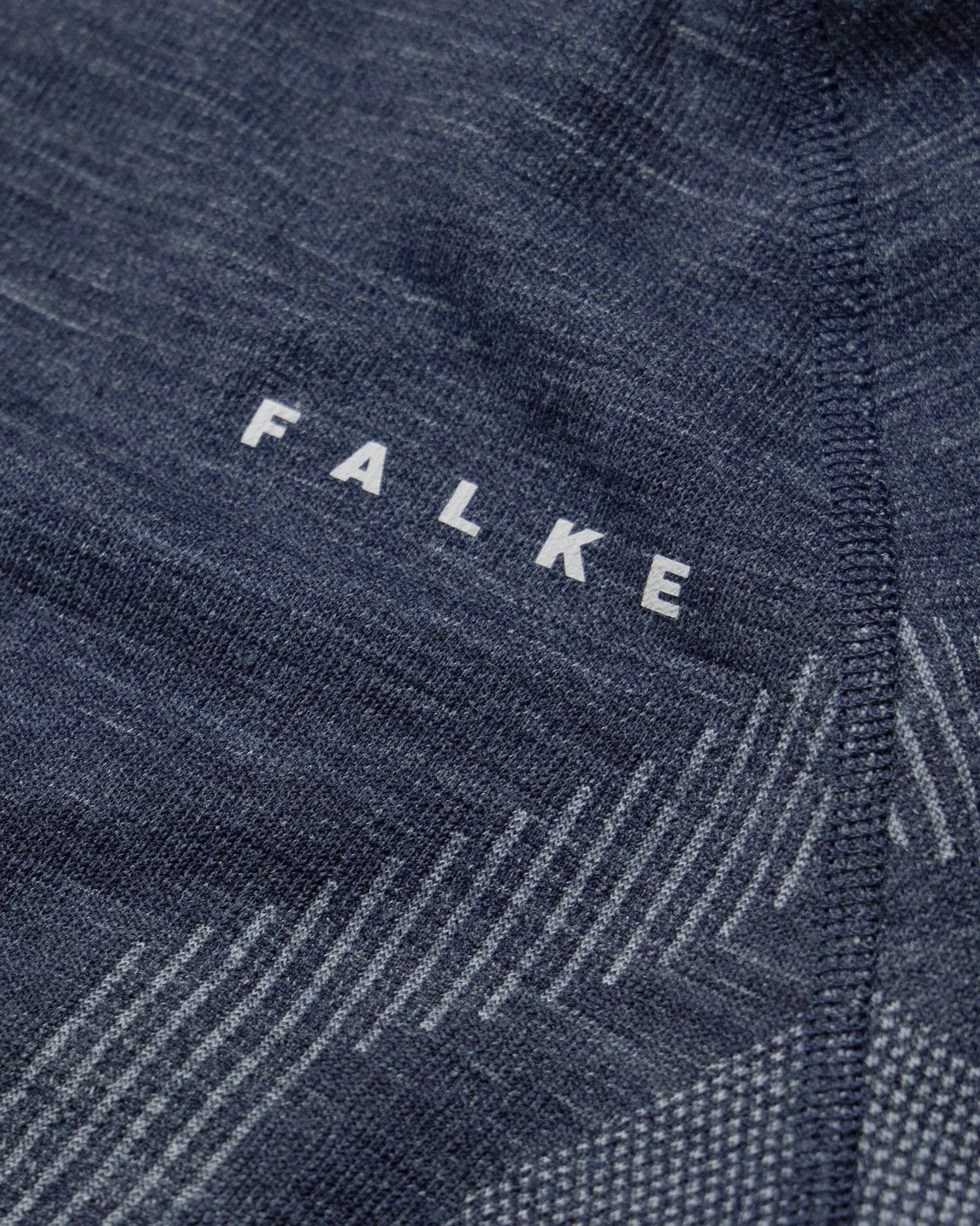 Falke - Printed Virgin Wool-Blend Ski Base Layer - Blue