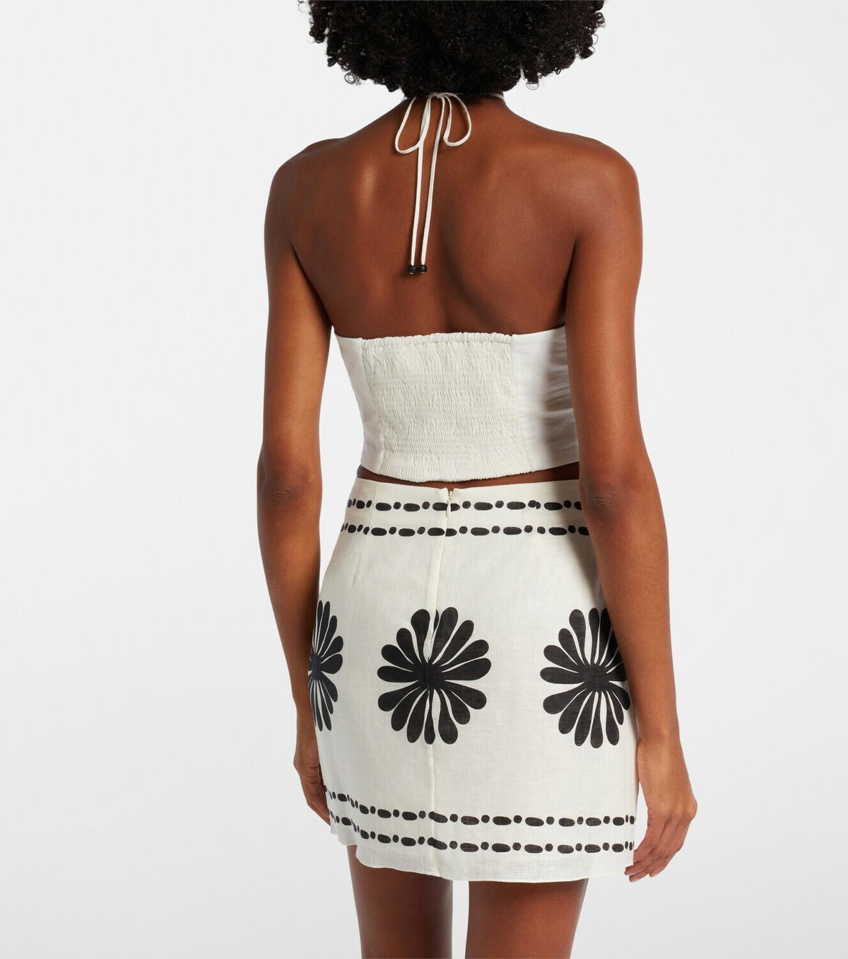 Cala de la Cruz Lodi floral halterneck linen top