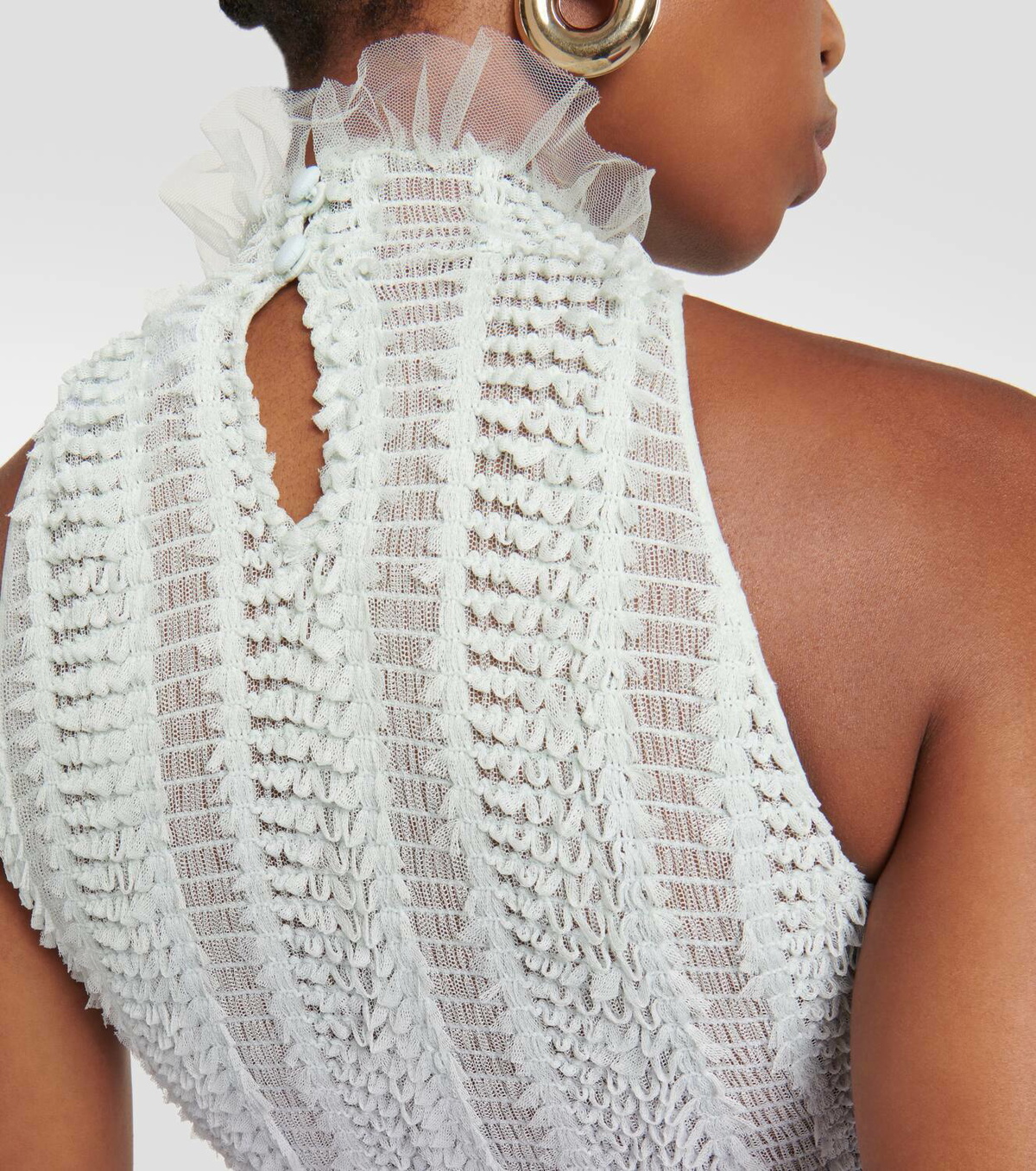 Roberta Einer Angel fringed halterneck midi dress