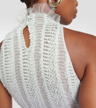Roberta Einer Angel fringed halterneck midi dress