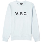 A.P.C. Men's VPC Logo Crew Sweat in Light Blue