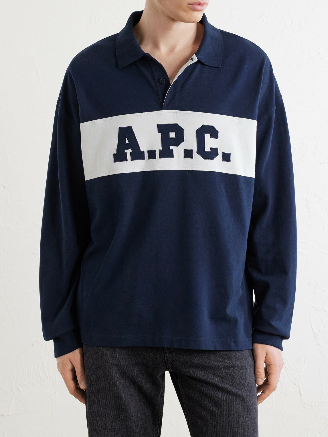 A.P.C. - Alexis Logo-Embroidered Cotton-Jersey Polo Shirt - Blue