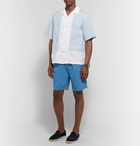 Rubinacci - Manny Pleated Cotton-Twill Bermuda Shorts - Blue