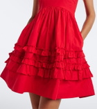 Ganni Ruffled cotton poplin minidress