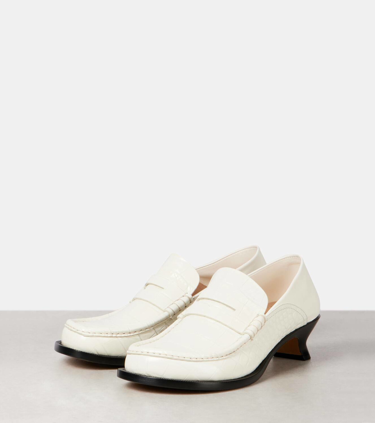 Loewe Campo 45 croc-effect leather loafer pumps