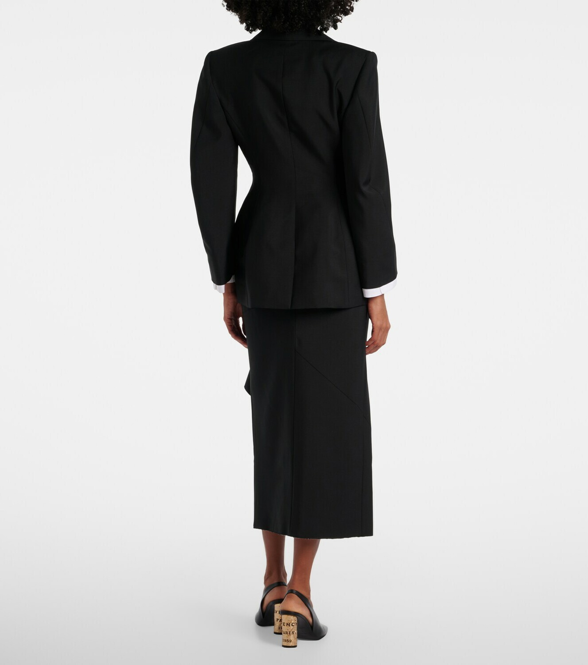 Givenchy Draped wool and mohair midi skirt