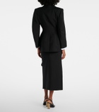 Givenchy Draped wool and mohair midi skirt