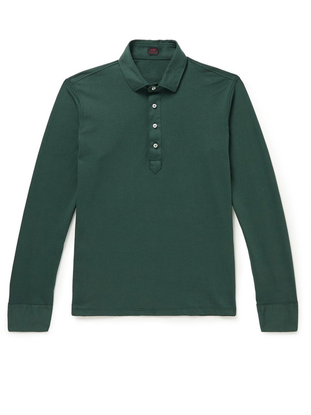 Photo: MP Massimo Piombo - Cotton-Jersey Polo Shirt - Green