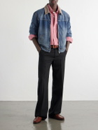 FRAME - Corduroy Trimmed Cotton and Lyocell-blend Denim Jacket - Blue