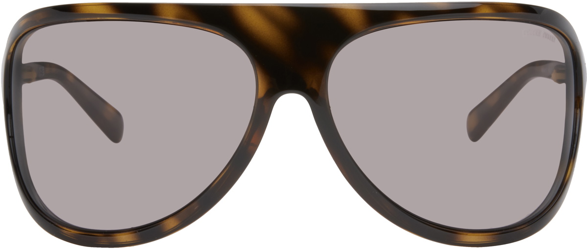 【新品】miumiu enigme sunglasses Miu Miu Eyewear Brown Miu Enigme Sunglasses Miu Miu