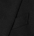 Saman Amel - Black Slim-Fit Wool-Hopsack Tuxedo Jacket - Black