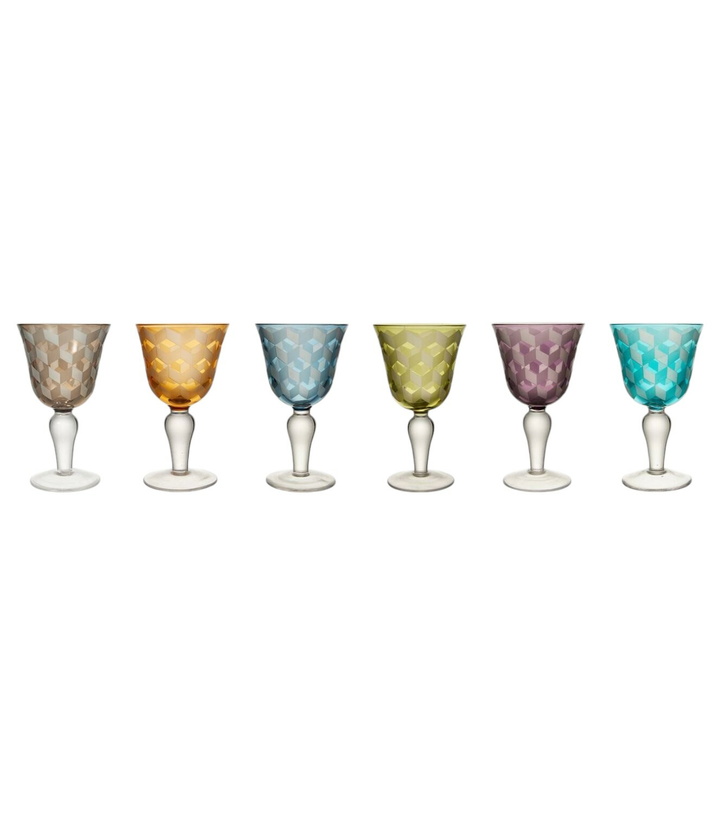 Photo: Polspotten Blocks set of 6 wine glasses