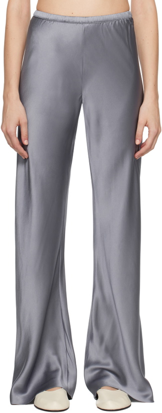 Photo: Silk Laundry Gray Bias Cut Lounge Pants