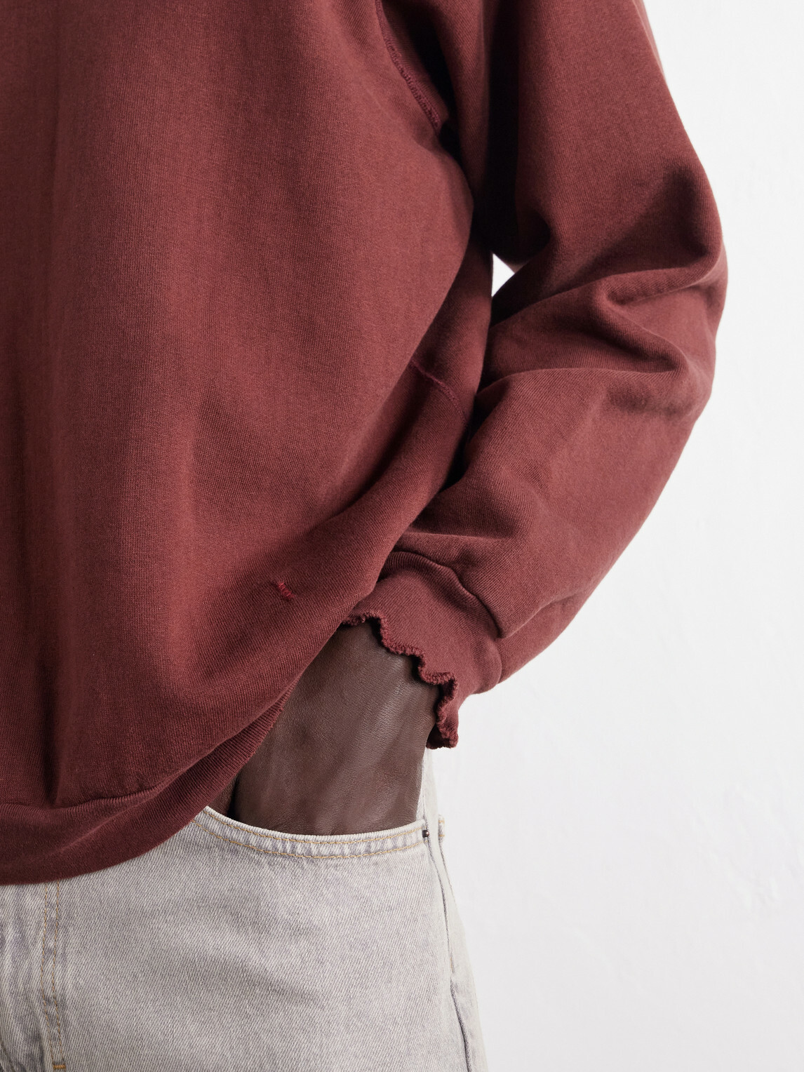 A.PRESSE - Vintage Cotton-Fleece Sweatshirt - Burgundy