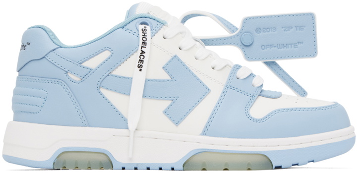 Photo: Off-White White & Blue Out Of Office Sneakers