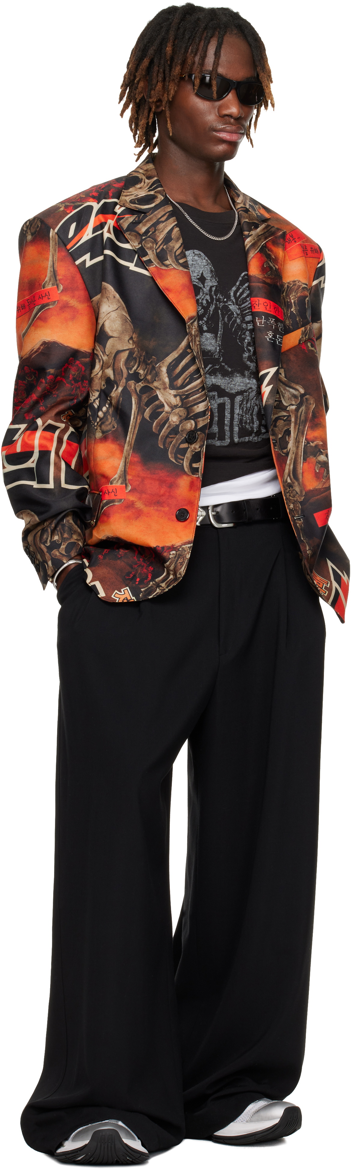 LU'U DAN Black & Orange Slim Jim Blazer