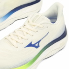 Mizuno Men's Running Wave Sky 9 Sneaker in Snow White/Surf The Web/Lightning Yellow