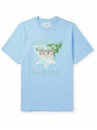 Casablanca - Tennis Club Logo-Print Cotton-Jersey T-Shirt - Blue