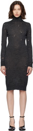 MM6 Maison Margiela Gray Turtleneck Midi Dress