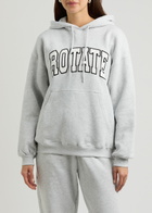 Rotate Sunday Logo Hooded Cotton Sweatshirt Light Grey