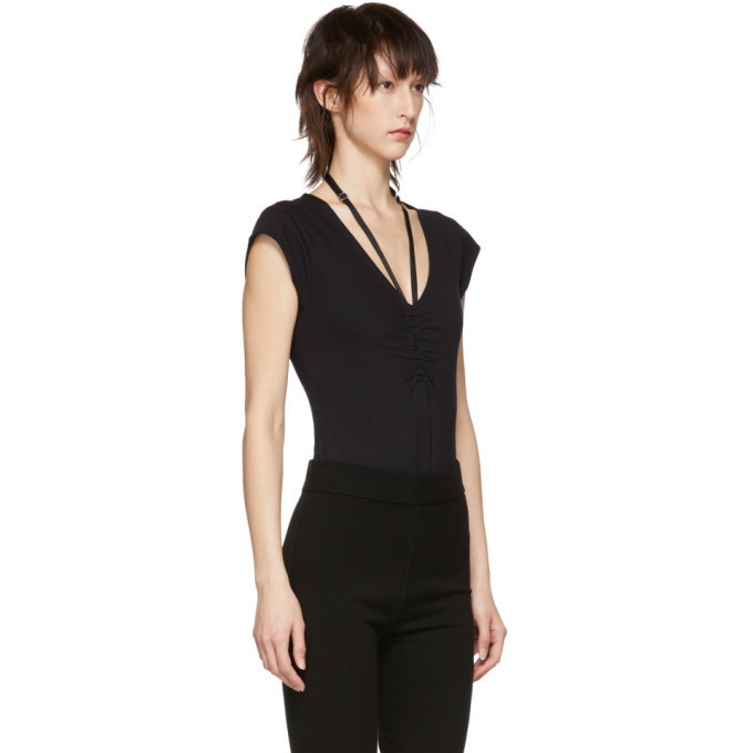 T by Alexander Wang Black Silk Charmeuse Cami Bodysuit T by