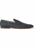 Tod's - Logo-Debossed Suede Penny Loafers - Blue