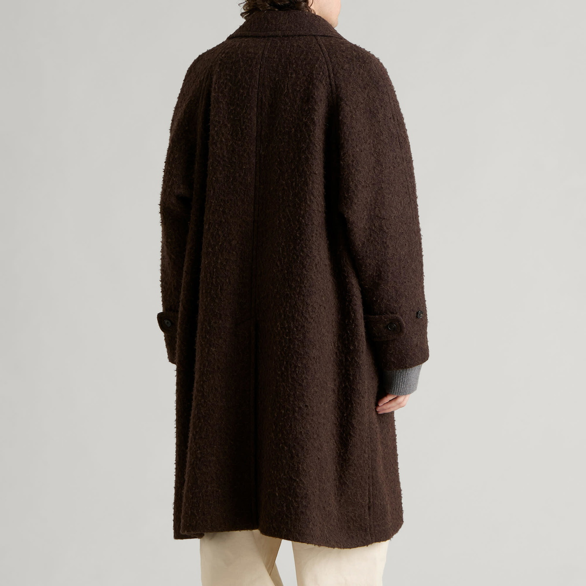 Kaptain Sunshine Men's Napping Wool Umbrella Coat in Top Brown