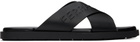 Ferragamo Black Crossover Strap Sandals