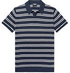 Todd Snyder - Striped Cotton-Blend Bouclé Polo Shirt - Navy