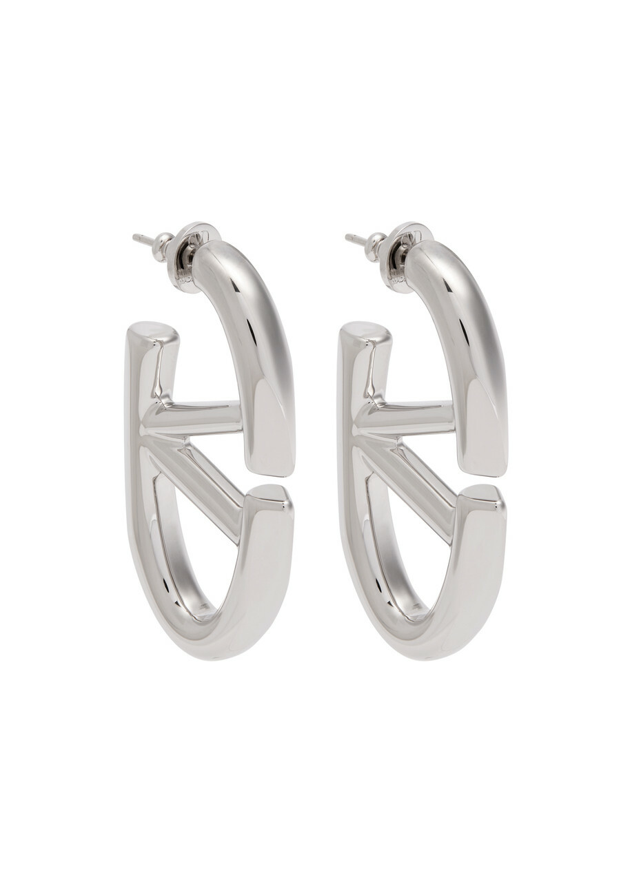 Valentino The Bold Edition Vlogo Drop Earrings - Silver