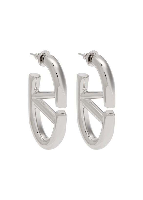 Photo: Valentino The Bold Edition Vlogo Drop Earrings - Silver - One Size
