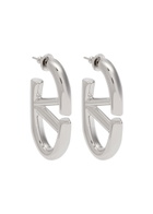 Valentino The Bold Edition Vlogo Drop Earrings - Silver - One Size