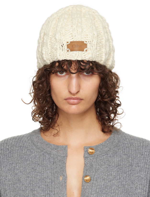 Photo: Chloé Off-White Extra Fine Wool & Silk Beanie