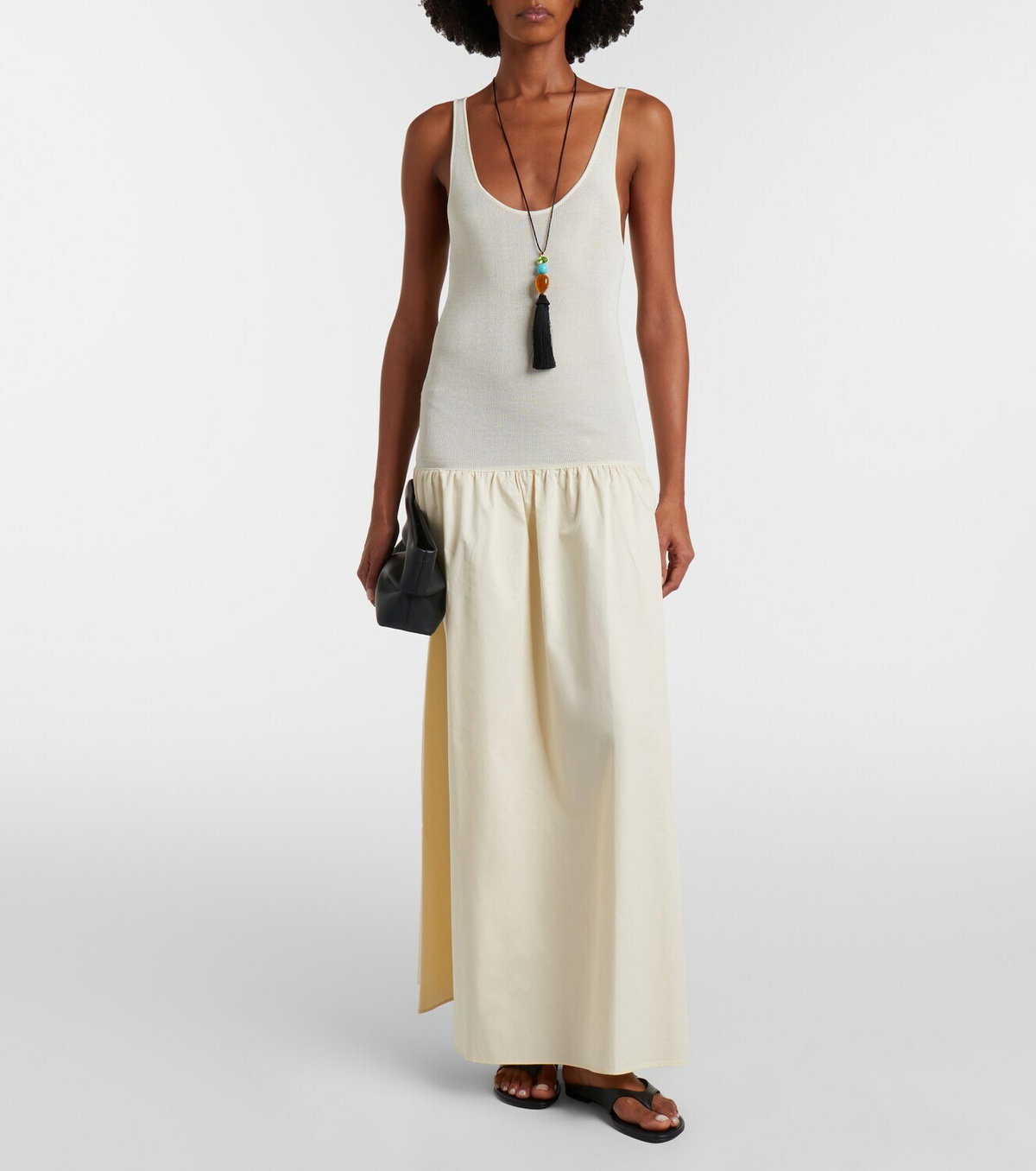 The Frankie Shop Ilya cotton-trimmed maxi dress