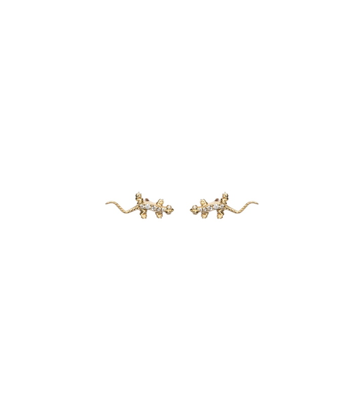 Photo: Sydney Evan Lizard 14kt gold (585/1000) stud earrings with diamonds