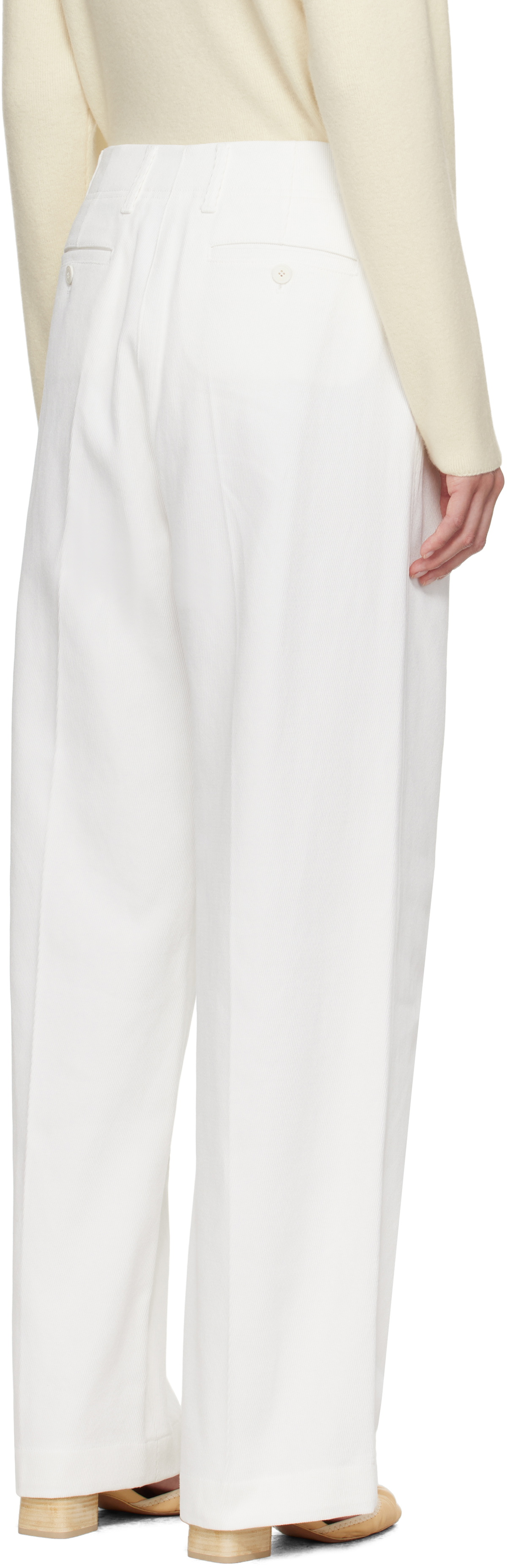 LE17SEPTEMBRE White Claire Cotton Twill Trousers