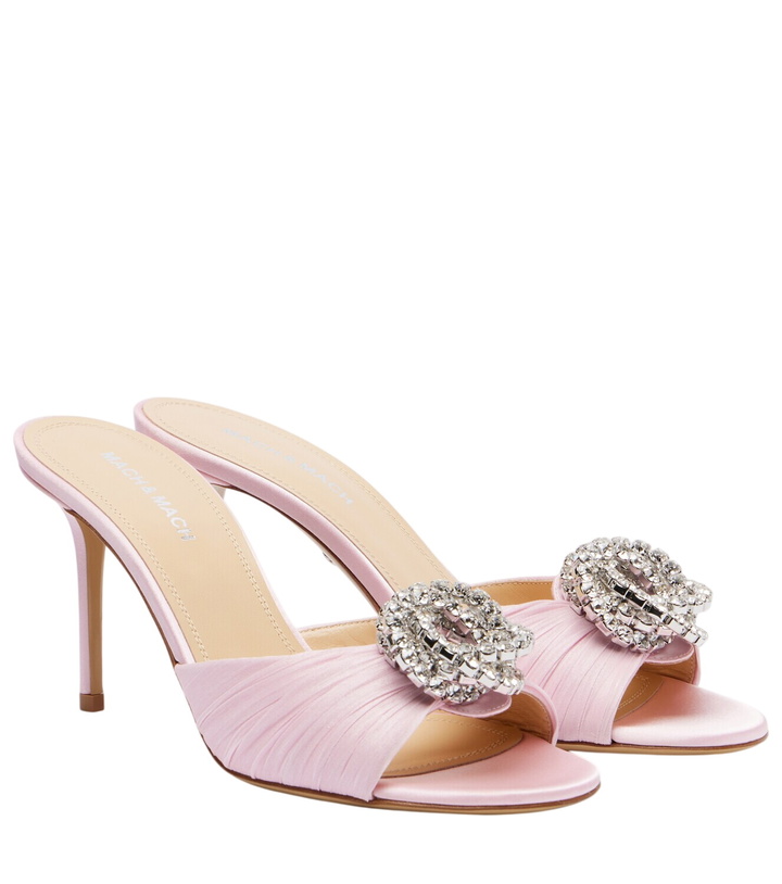Photo: Mach & Mach Galaxy 85 embellished satin mules