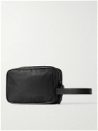 Kiton - Logo-Embroidered Leather-Trimmed Shell Wash Bag