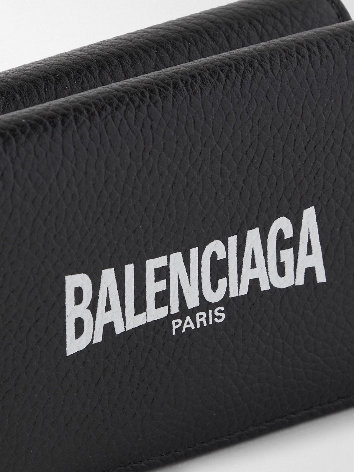 BALENCIAGA - Logo-Print Full-Grain Leather Billfold Wallet